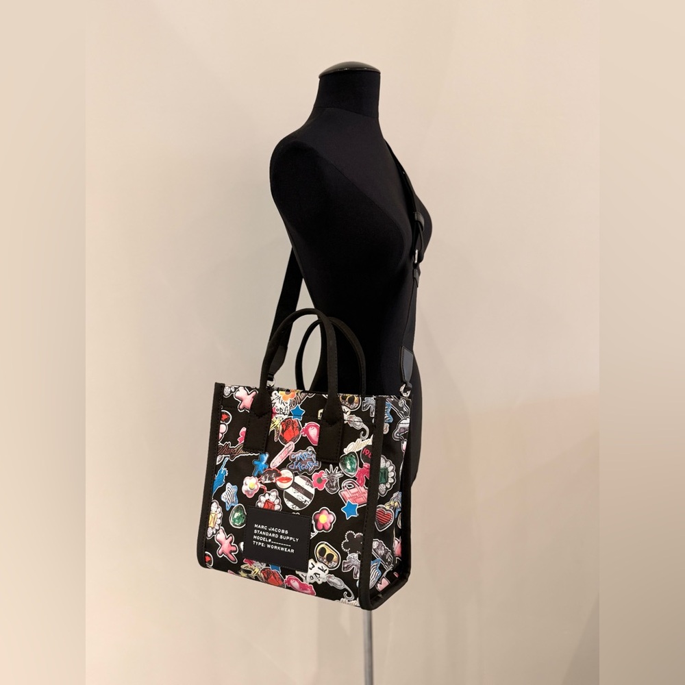 NWT Marc Jacobs Standard Supply Medium Canvas Tote Bag - black Multi